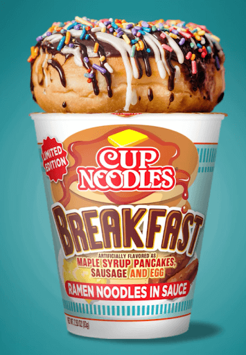 cup noodles image as breakfast